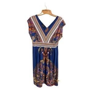 Kiara Women’s Size S Summer Shift Dress Slip on VNeck Multicolored